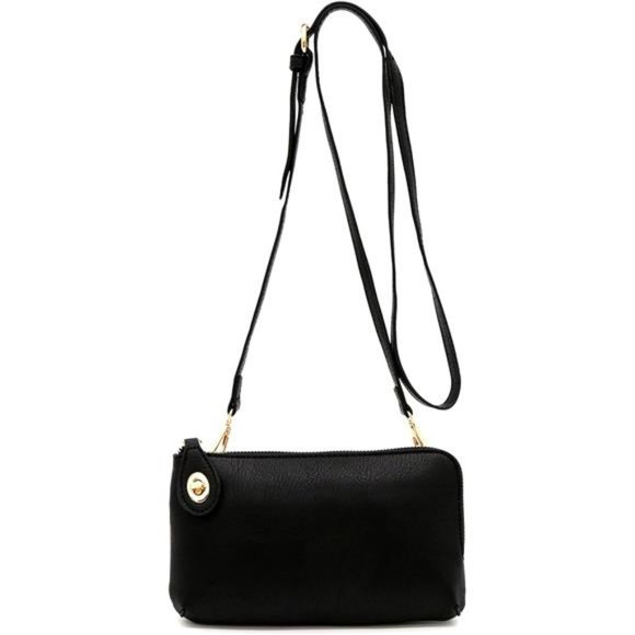 Handbags - Women's Small Crossbody Bag Wristlet Clutch black